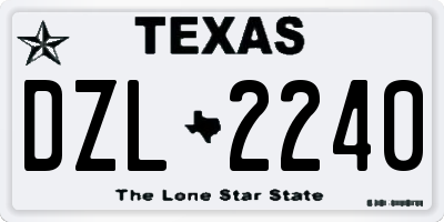 TX license plate DZL2240