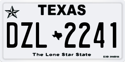 TX license plate DZL2241