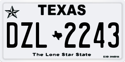 TX license plate DZL2243