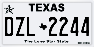 TX license plate DZL2244