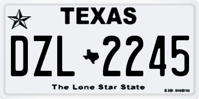 TX license plate DZL2245