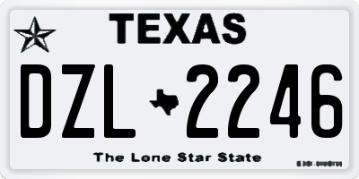 TX license plate DZL2246