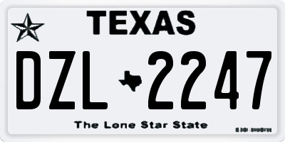 TX license plate DZL2247