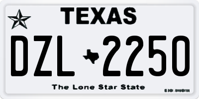 TX license plate DZL2250