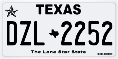 TX license plate DZL2252