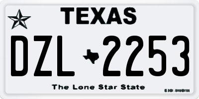 TX license plate DZL2253