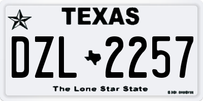 TX license plate DZL2257