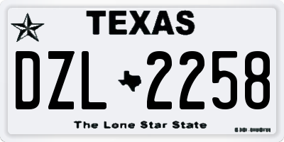 TX license plate DZL2258