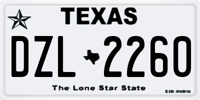 TX license plate DZL2260