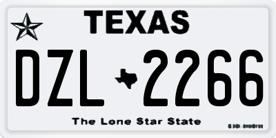 TX license plate DZL2266