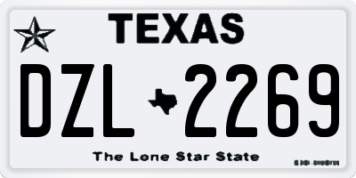 TX license plate DZL2269