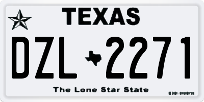 TX license plate DZL2271