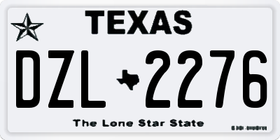 TX license plate DZL2276