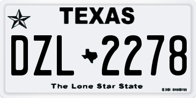 TX license plate DZL2278