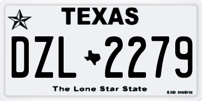 TX license plate DZL2279