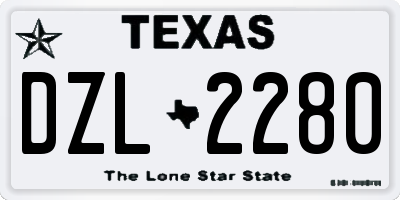 TX license plate DZL2280