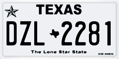 TX license plate DZL2281