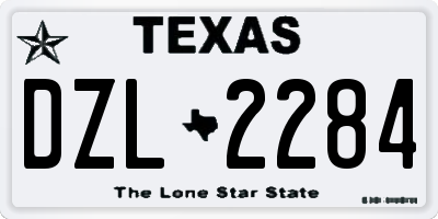 TX license plate DZL2284