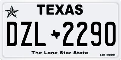 TX license plate DZL2290