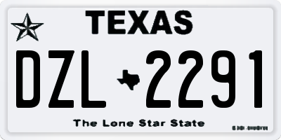 TX license plate DZL2291