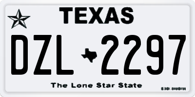 TX license plate DZL2297