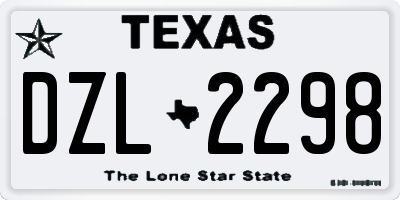 TX license plate DZL2298