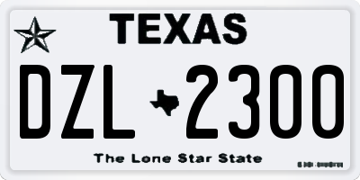 TX license plate DZL2300