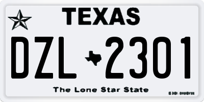 TX license plate DZL2301