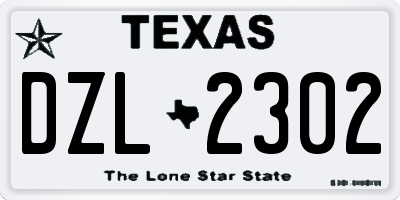 TX license plate DZL2302