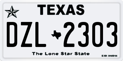 TX license plate DZL2303