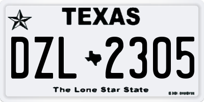 TX license plate DZL2305