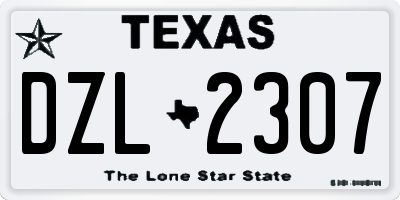 TX license plate DZL2307