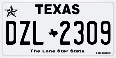 TX license plate DZL2309