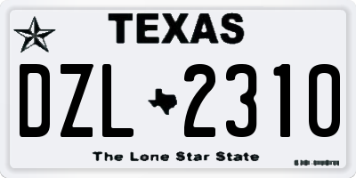 TX license plate DZL2310