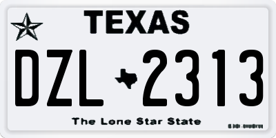 TX license plate DZL2313