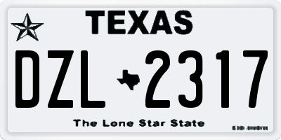 TX license plate DZL2317