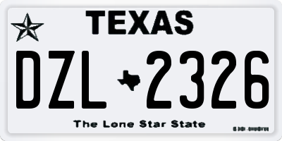 TX license plate DZL2326