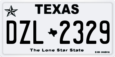 TX license plate DZL2329