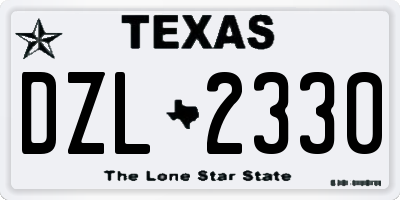 TX license plate DZL2330