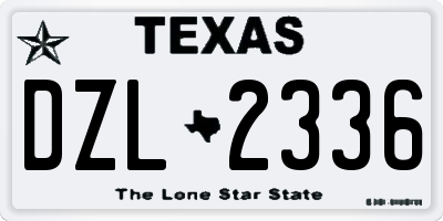 TX license plate DZL2336