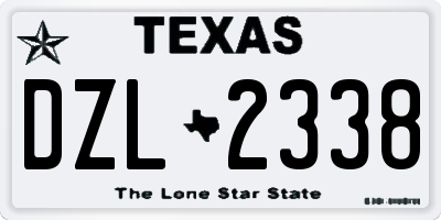 TX license plate DZL2338