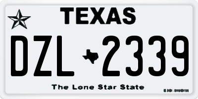 TX license plate DZL2339