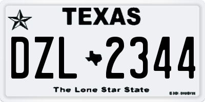 TX license plate DZL2344
