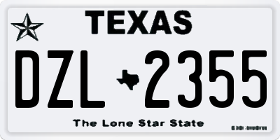 TX license plate DZL2355