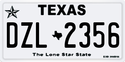 TX license plate DZL2356