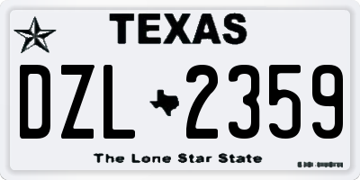 TX license plate DZL2359
