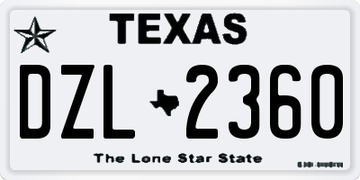 TX license plate DZL2360