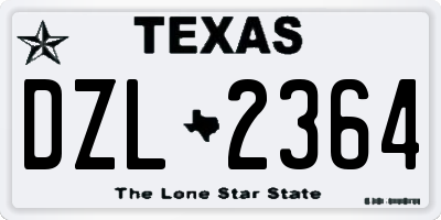 TX license plate DZL2364