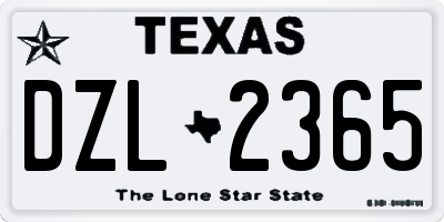 TX license plate DZL2365