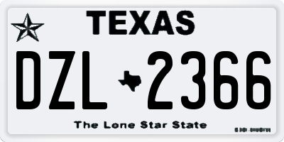 TX license plate DZL2366